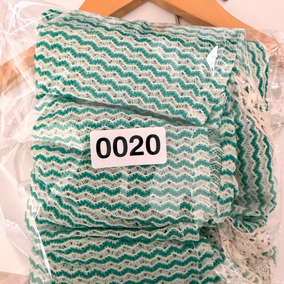 Free People Crochet Lace Open Keyhole Back Ruffle Peplum Green Women's Medium M - Picture 7 of 7